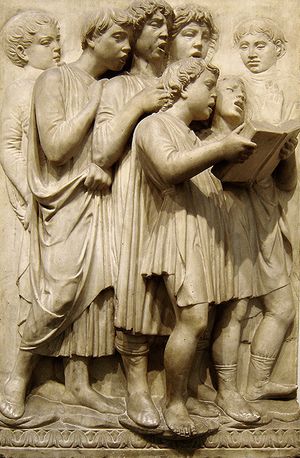 루카 델라 로비아(Luca della Robbia)의 칸토리아(Cantoria), 피렌체 두오모 박물관(Museo dell'Opera del Duomo)