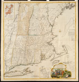 1755년 뉴잉글랜드 식민지 지도