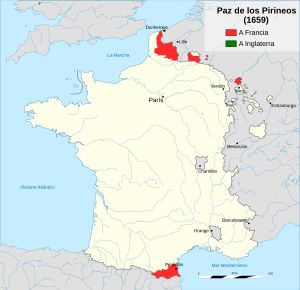 피레네 조약에 따라 이루어진 영토 할양