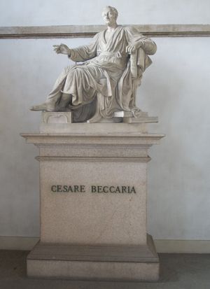 밀라노 브레라 미술관에 있는 베카리아 동상