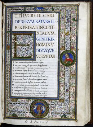 15세기 후반 사물의 본성에 관하여 필사본의 서두