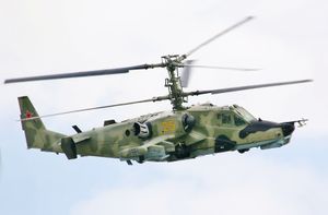 러시아 공군의 카모프 Ka-50 헬리콥터. 동축형 로터 시스템을 사용하고 있다