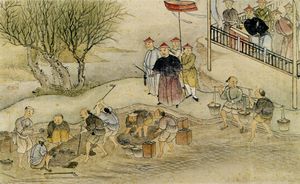 1839년 아편 폐기를 감독하는 린쩌슈(Lin Zexu)