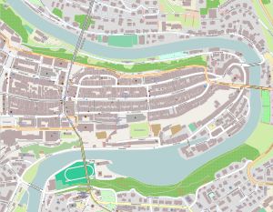 아레강은 베른 구시가지 주변을 넓은 고리 모양으로 흐른다