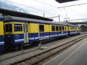 인터라켄의 베르너 오버란트 열차