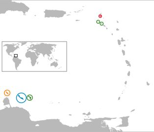 네덜란드령 카리브 제도의 위치
