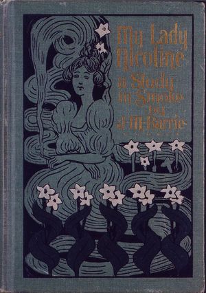 J.M. 배리의 My Lady Nicotine: A Study in Smoke(1896) 표지. 그는 연극 피터 팬으로 더 잘 알려져 있다.