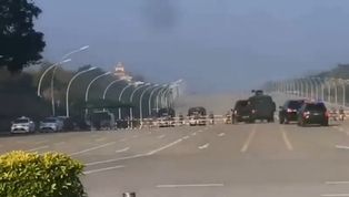 쿠데타 당시 수도의 군 및 경찰 차량