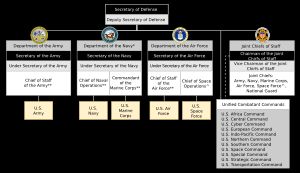 미국 국방부 내 미국 우주군의 조직도