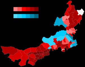 2020년 기준 내몽골 자치구의 현급 인구 분포도