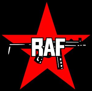 서독 공산주의 무장 단체 적군파(Red Army Faction)(RAF)가 MP5를 그들의 휘장에 묘사한 모습.