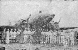 국내 정진군(좌측 네 번째부터 장준하, 노능서, 김준엽, 한사람 건너가 이범석)