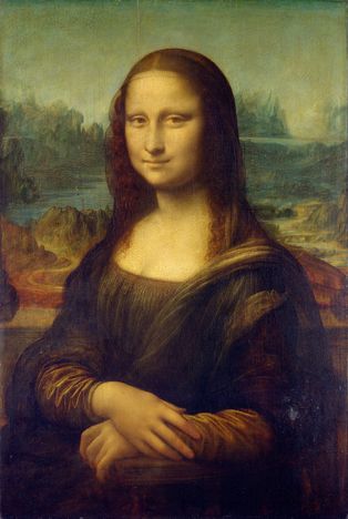 디지털 방식으로 리터치하여 노화 효과를 줄인 모나리자. [[commons:file:Mona_Lisa,_by_Leonardo_da_Vinci,_from_C2RMF.jpg|원본 그림]]은 시간이 지남에 따라 어두워졌다.