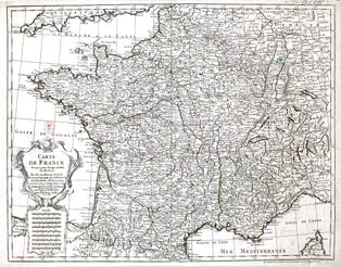 프랑스 왕을 위해 작성된 프랑스 지도. Delisle Guillaume (1721)