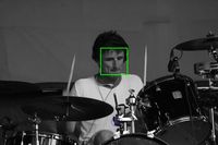 특수 소프트웨어에 의해 얼굴이 자동으로 감지됨