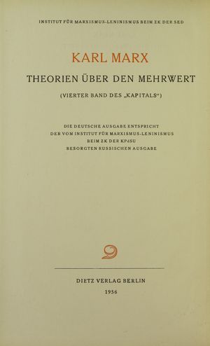 카를 마르크스, Theorien über den Mehrwert, 1956