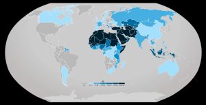 국가별 이슬람교 분포 지도