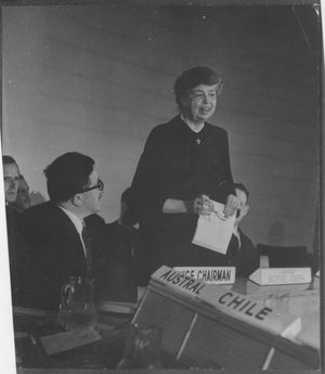 엘리너 루스벨트, 1947년 뉴욕 레이크석세스에서 열린 유엔 인권위원회 회의 참석