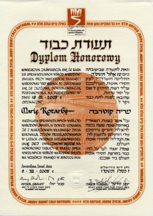 마리아 코타르바의 의인 증서