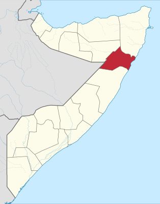 소말리아 내 누갈 위치