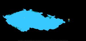 쾨펜 기후 구분 체코 공화국의 유형(0 °C 등온선 사용): 온대 습윤 기후(파란색), 아한대 기후(짙은 청록색)
