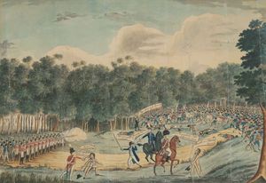 1804년 캐슬힐 죄수 반란을 그린 그림.