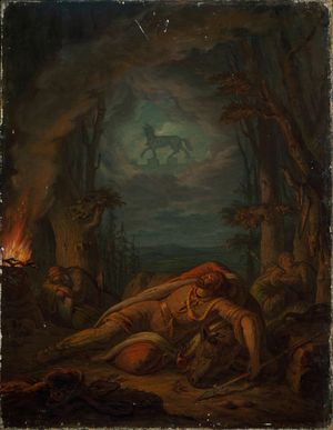 알렉산더 레서가 1835년에 그린 게디미나스의 철늑대 꿈 그림