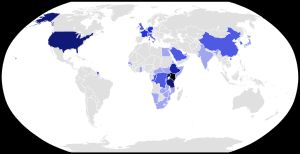 윌리엄 루토 대통령의 해외 순방 목록을 보여주는 지도