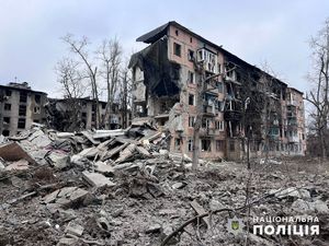 2024년 1월 아브디우카 전투 중 파괴된 건물