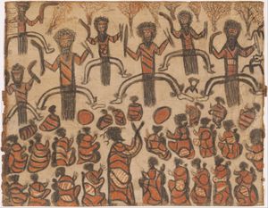 19세기 원주민 운동가 윌리엄 바락(William Barak)이 묘사한 코로보리(corroboree)