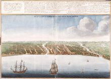 마카사르 시내에 있는 솜바오푸 궁전, 요하네스 빙보온스(Johannes Vingboons)의 1665년경 지도.