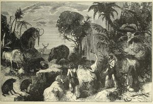 19세기의 초기 인류에 대한 개념 (황야에서).