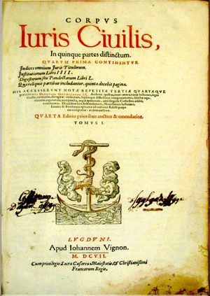 Corpus Iuris Civilis, 1607