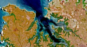 다윈과 주변 지역의 위성 사진