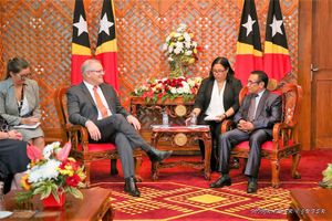 모리슨 총리가 동티모르 대통령 프란시스쿠 구테레스와의 만남