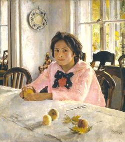 복숭아를 든 소녀(1887). 러시아 인상주의의 시작을 알린 작품이다.