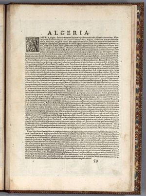 1575년판 세계 도시 지도첩의 "알제리" 페이지