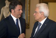 2015년 마타렐라 대통령과 마테오 렌치 총리