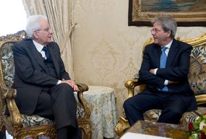 2018년 3월 24일, 마타렐라 대통령과 파올로 젠틸로니 총리