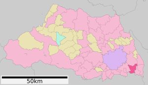 사이타마현 내 소카 시의 위치