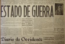 엘살바도르의 일본에 대한 선전포고를 보도하는 Diario de Occidente