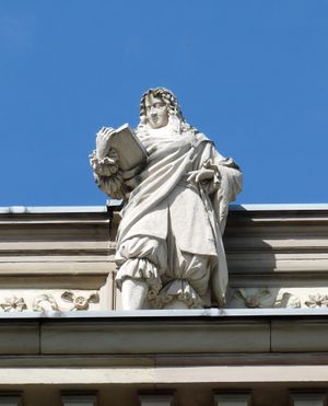 프랑스 스트라스부르의 대학교 건물에 있는 푸펜도르프 동상