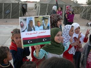 2011년 4월 난민 캠프의 리비아 어린이들