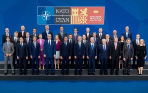 2022년 6월 29일~30일 마드리드에서 열린 NATO 정상회담에 참석한 북대서양조약기구(NATO) 지도자들