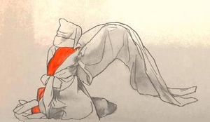 춤의 시작, 스님이 제단에 절을 한다