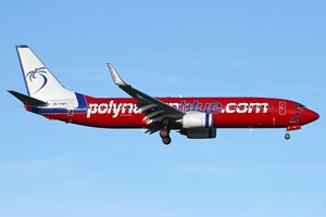 2005년 11월, 폴리네시안 블루 도색의 퍼시픽 블루 항공 보잉 737-800 항공기(ZK-PBF, Tapu'itea)