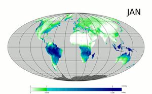 월별 장기 평균 강수량
