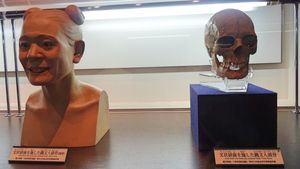 니가타현(Niigata Prefecture) 조몬인 유골을 토대로 복원한 모습.