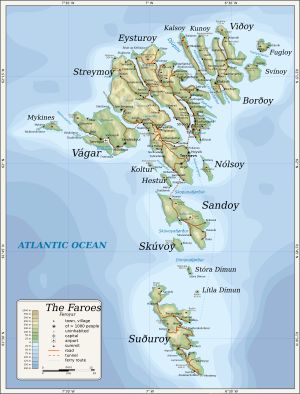 페로 제도의 지형도