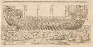 레 왕조 시대의 군함 몽동(Mông Đồng) 삽화.